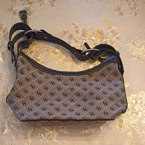 Dooney & Bourke Black and Tan Monogram Shoulder Bag